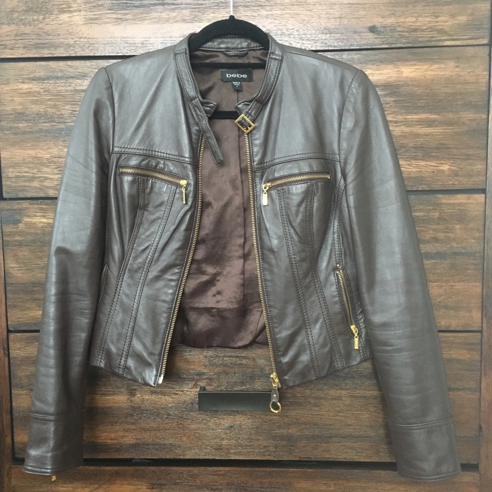 100% leather Bebe moto jacket